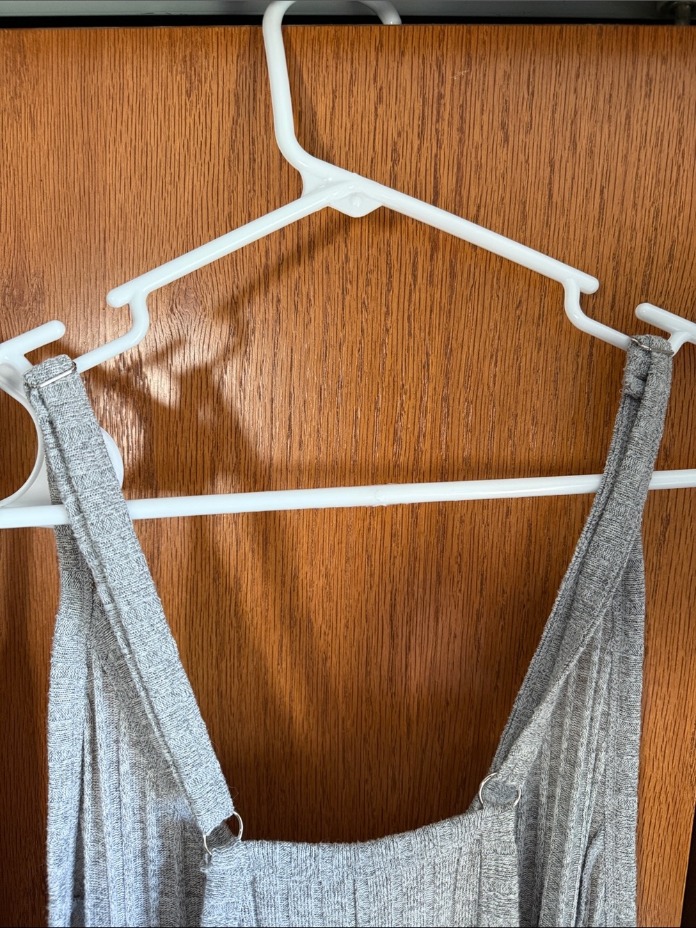 Ribbed V-Neck Jumpsuit with Pockets - Gray or Brown - Picture 3 of 5